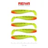 Reiva Flat Minnow shad 7,5cm 5 pièces/paquet (Vert-Rouge Paillettes) Leurre en plastique