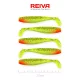 Reiva Flat Minnow shad 7,5cm 5 pièces/paquet (Vert-Rouge Paillettes) Leurre en plastique