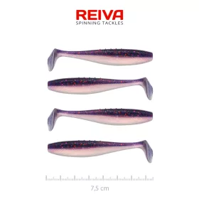 Reiva Flat Minnow Shad 7,5cm Purple Pearl Leurre Souple 4pcs