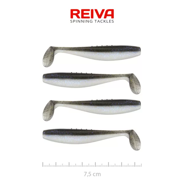 Reiva Flat Minnow Shad 7,5cm Magic Fish Leurre Souple 4pcs