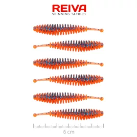 Reiva Tiny Worm Orange Disco 6cm Leurre en plastique 6pcs