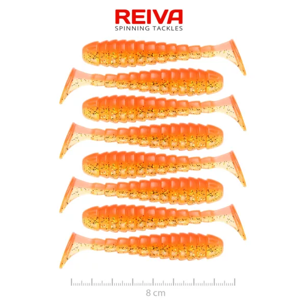 Reiva Stream Shad Shiny Orange 8cm Plasztik Csali 8db