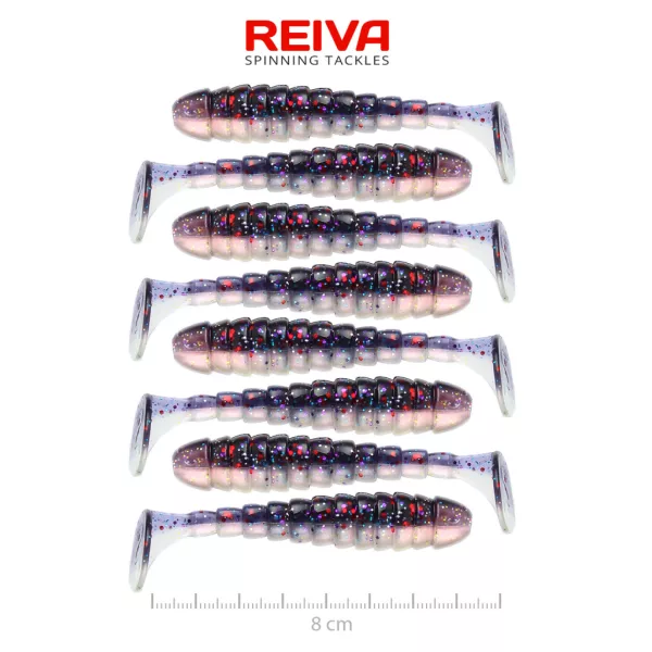 Reiva Stream Shad Purple Pearl 8cm Plasztik Csali 8db