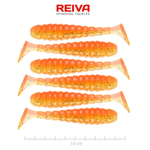 Reiva Stream Shad Shiny Orange 10cm Plasztik Csali 6db
