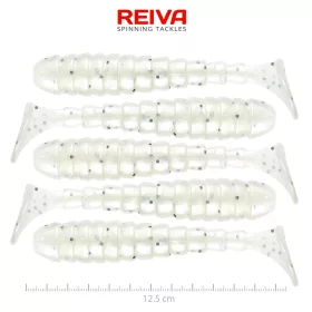 Reiva Stream Shad Pearl White Dots 12,5cm Plasztik Csali 5db