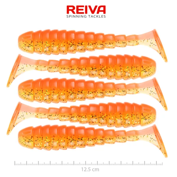 Reiva Stream Shad Shiny Orange 12,5cm Plasztik Csali 5db