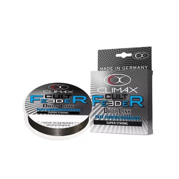 Climax Cult Feeder Fast Sinking Braid Droplink 10m 0,21mm 10,6kg Dark Grey Fonott Előkezsinór