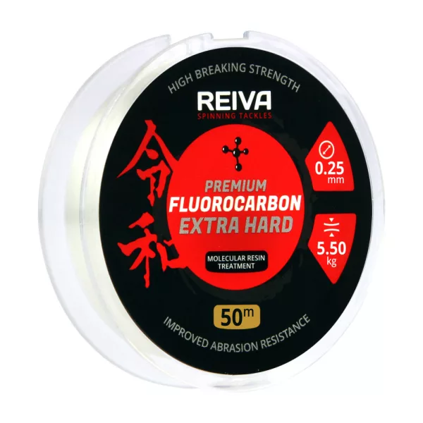 Reiva Reiva Fluorocarbon 50m 0.35mm Bas de ligne monofilament-Transparent
