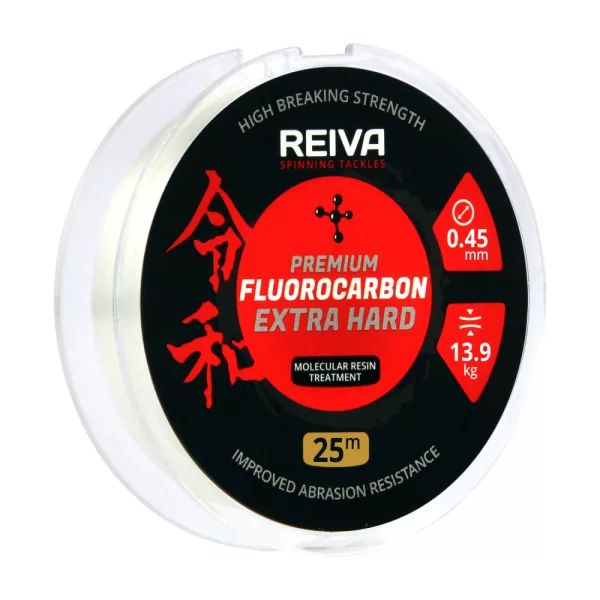 Reiva Reiva Fluorocarbon 25m 0.45mm Bas de ligne monofilament-Transparent