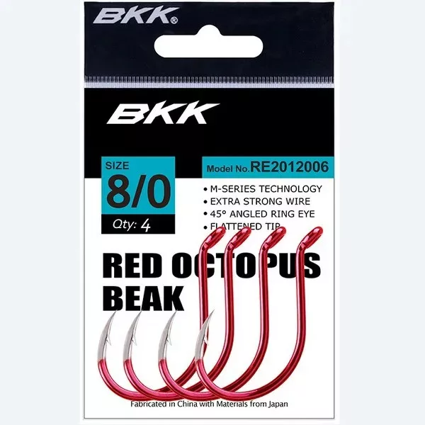 BKK RED OCTOPUS BEAK HAMEÇON POUR SILURE 6/0# 5 PIÈCES/PAQUET - Hameçon pour silure - Hameçon barbelé, Hameçon à œillet