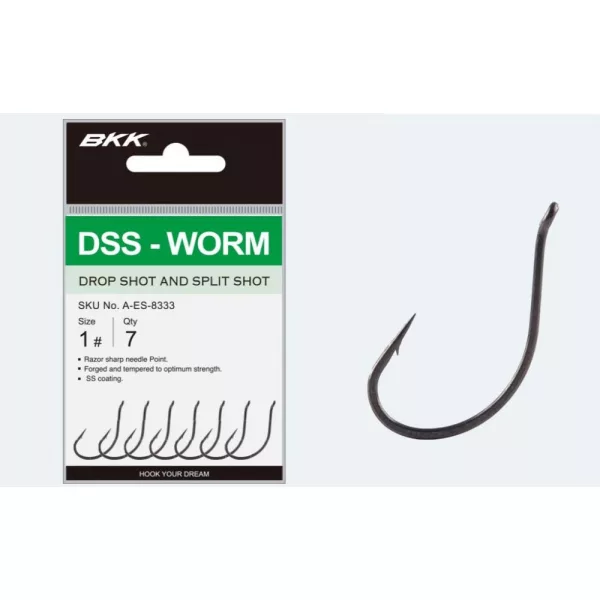 BKK DSS-WORM #4, 7 pcs/paquet Hameçon Dropshot