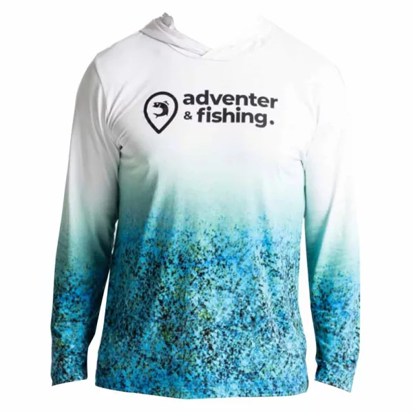 Adventer Fishing Polo à capuche anti-UV Bluefin Trevally L