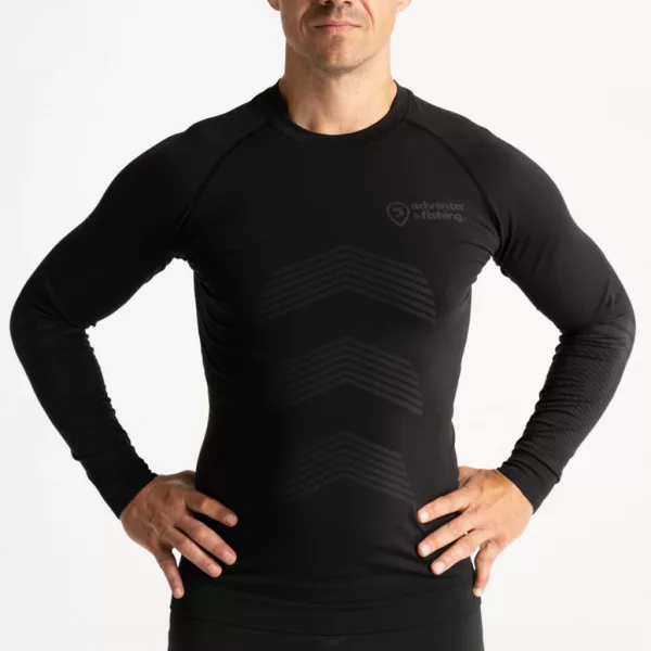 Sous-maillot de pêche Adventer Acier-Noir, haut thermique XS-S