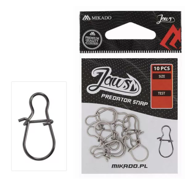 Mikado Jaws Predator XXL Agrafe de pêche au lancer 10 pièces