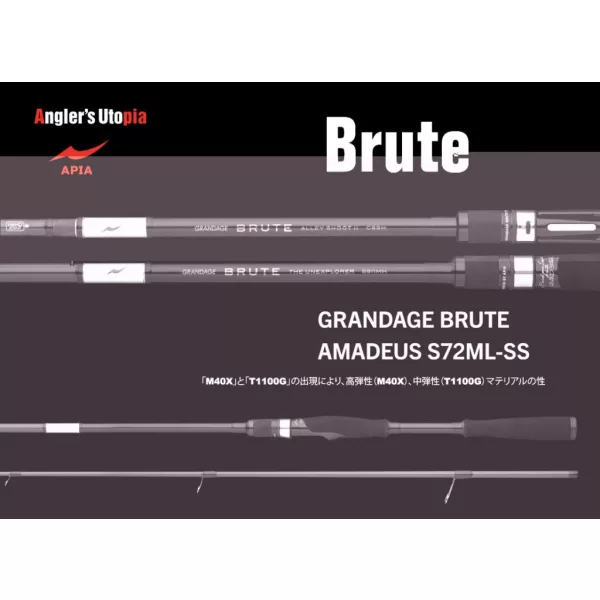 Apia Grandage Brute Amadeus S72ML-SS 2,18m 3-14gr 2 Pièces Canne à Lancer