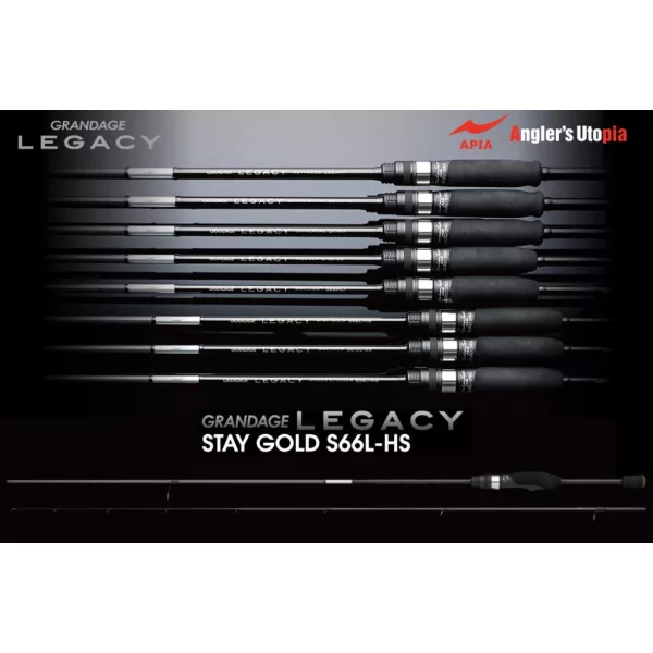 Canne à Pêche au Leurre Apia Grandage Legacy Stay Gold S66L-HS 1,98m 0,3-10gr 2 Brins