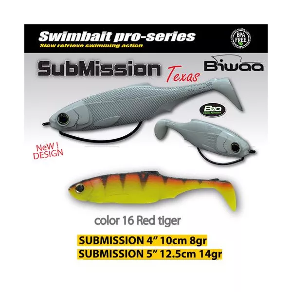 Biwaa Submission 10cm 16 Red Tiger Gumihal 4db