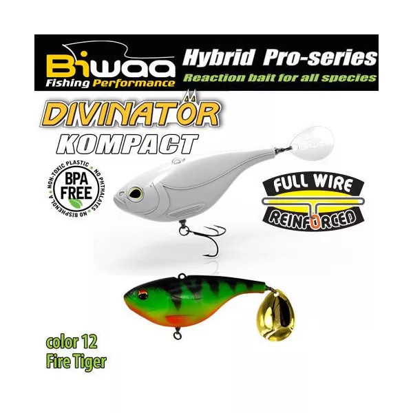 Biwaa Divinator Kompact 90 9cm 55gr 12 Fire Tiger Spinnertail 1db