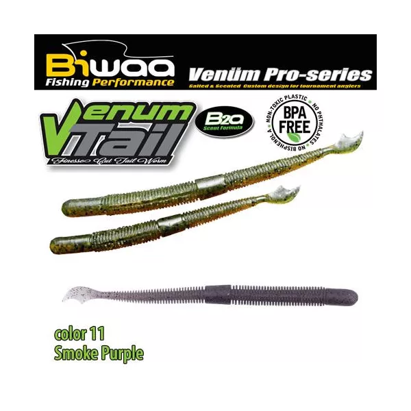 Biwaa Venum Tail 10cm 11 Smoke Purple Gumi Műcsali 10db