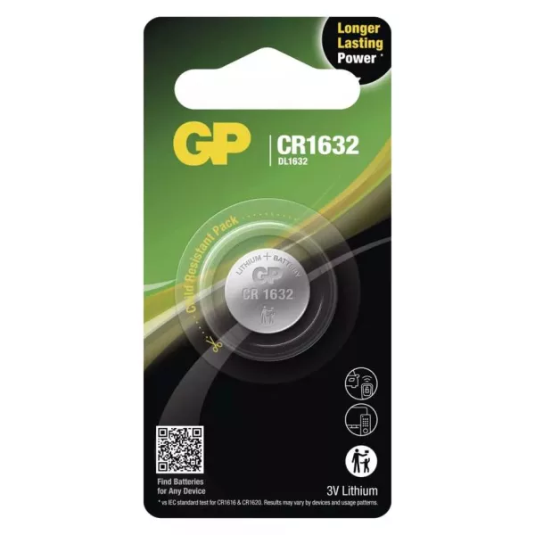 GP Pile bouton Lithium CR1632 1pc/blister