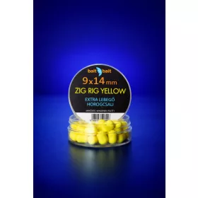 BaitBait Sárga 9x14mm Zig Rig Extra Lebegő Horogcsali 20gr