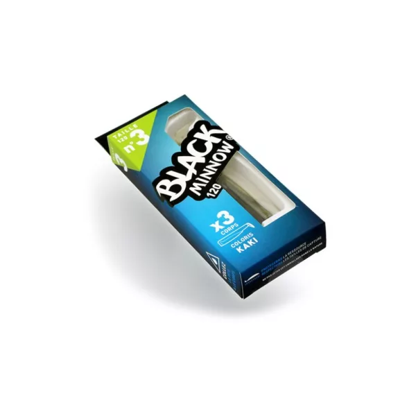 FIIISH 3 pièces de corps Black Minnow de 120mm - couleur Kaki Leurre en plastique