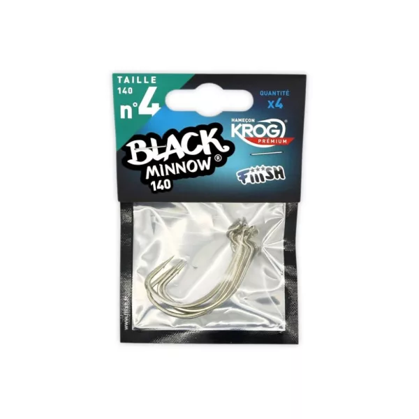 FIIISH Hameçon offset (4pcs) pour BM 140, Krog Premium, Hameçon offset VMC