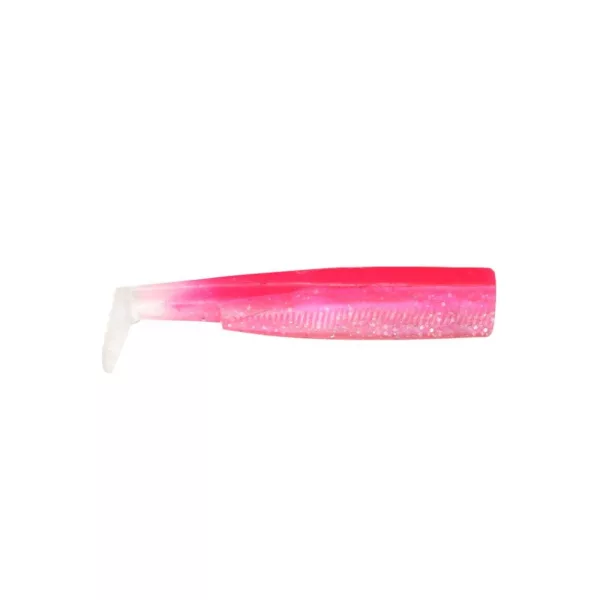 FIIISH 3pcs corps Black Minnow de 90mm - couleur Fluo Pink Leurre souple en plastique