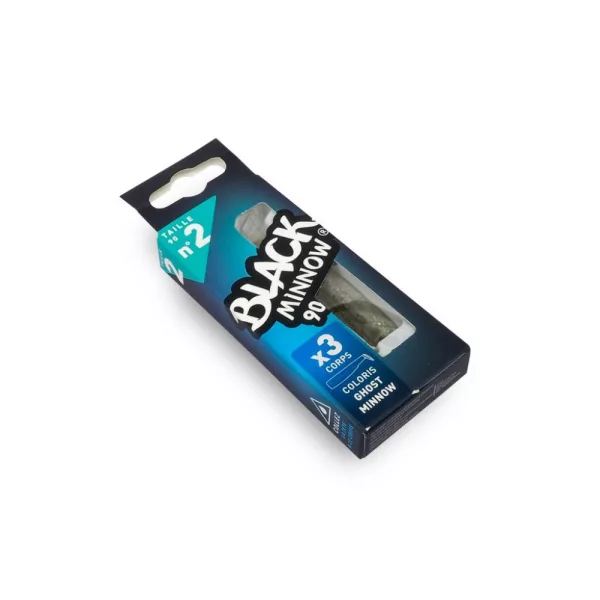 FIIISH 3 pièces de corps Black Minnow de 90mm - couleur Ghost Minnow Leurre en plastique