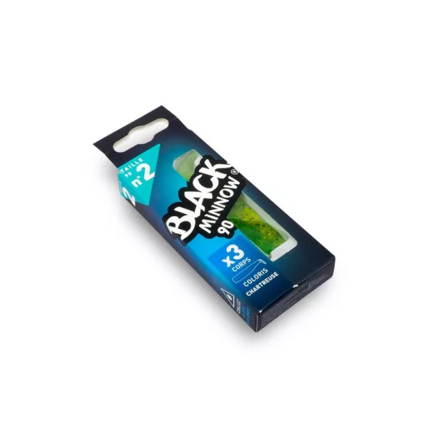 FIIISH 3 pièces de corps Black Minnow de 90mm - couleur Chartreuse Leurre en plastique