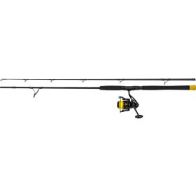   Black Cat Hard Core Combo Spin Rod 2,40m 20-200gr Canne à lancer 2 pièces avec moulinet Black Passion FD 50 et ligne