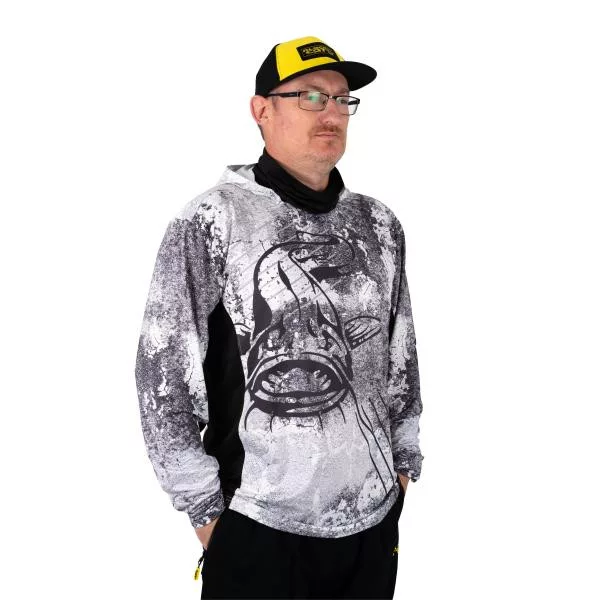 Black Cat Sun Jersey T-shirt à capuche manches longues 3XL