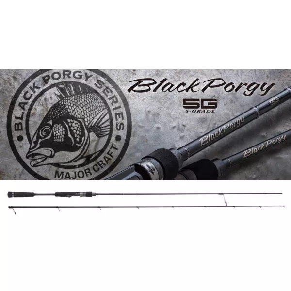 Major Craft Blackporgy 5G BPSS-782M Fast 2,38m 4-20gr Canne à pêche spinning 2 brins