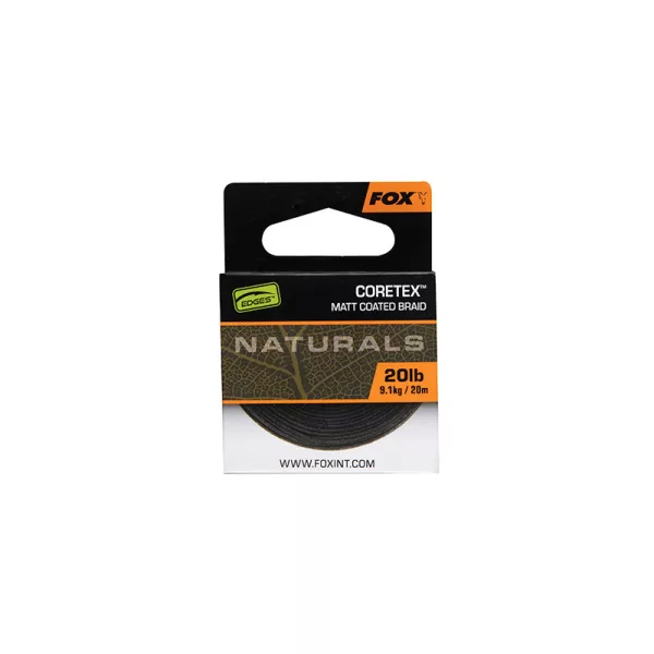 Fox Edges Naturals Coretex Bas de ligne tressé 9,1kg 20m