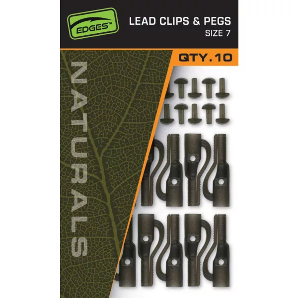 Fox Edges Naturals Size 7 Lead Clips & Pegs Clip de plomb