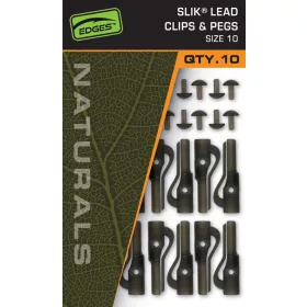   Fox Edges Naturals Size 10 Slik Lead Clip& Pegs Clip de plomb