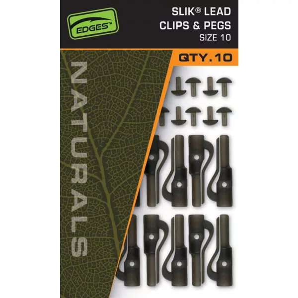 Fox Edges Naturals Size 10 Slik Lead Clip& Pegs Clip de plomb