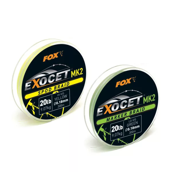 Fox Exocet® MK2 Spod & Marker Braid Spod Yellow Tresse 0.18mm/20lbx300m