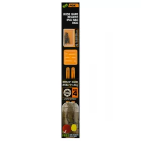   Fox EDGES™ Wide Gape Beaked PVA Bag Rigs 25lb Size 4 Brown & Green Hameçon pré-monté