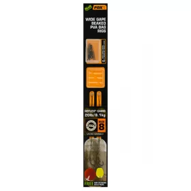   Fox EDGES™ Wide Gape Beaked PVA Bag Rigs 20lb Size 8 Brown & Green Hameçon pré-monté