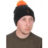 Fox Collection Bobble Hat Noir-Orange Bonnet à pompon