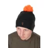 Fox Collection Bobble Hat Noir-Orange Bonnet à pompon