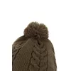 Fox Bonnet à pompon tricoté Kaki