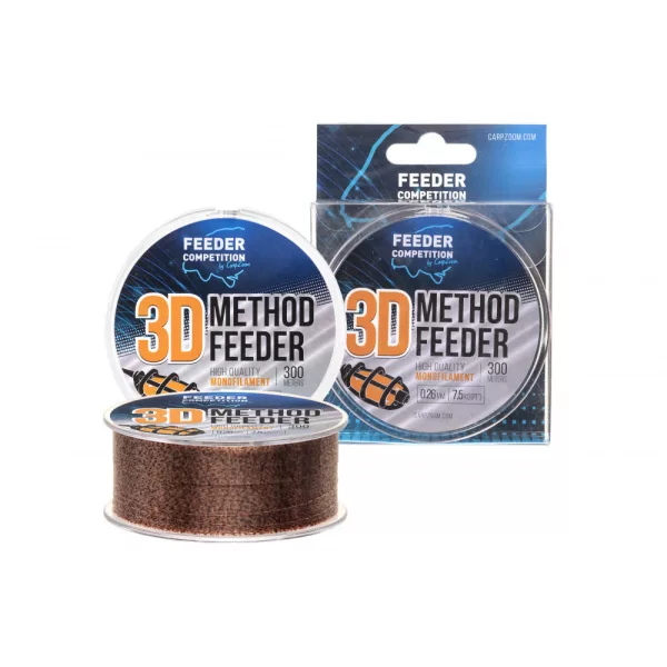 Feeder Competition 3D Ligne principale monofilament Method Feeder 0,26mm 300m