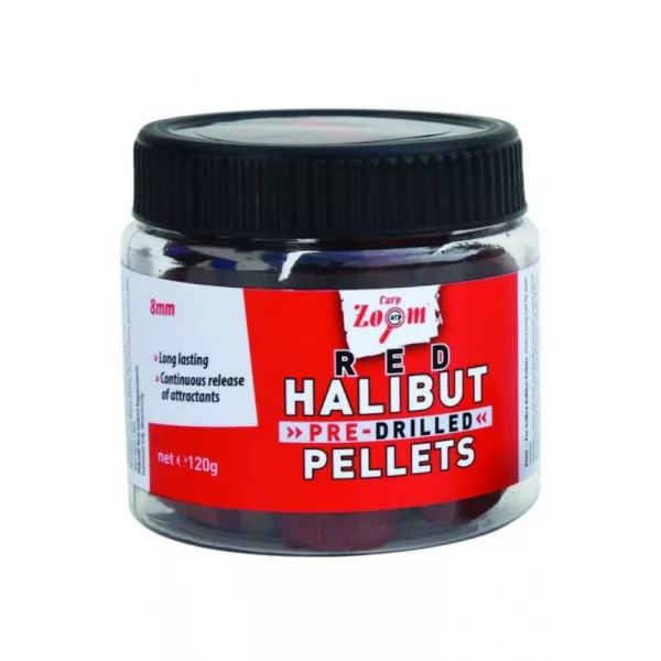 Carp Zoom CZ Pellet d'halibut rouge percé pour hameçon, 8 mm, halibut, 120 g