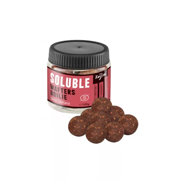 Carp Zoom Wafters Solubles Saucisse Épicée Blanc-Rouge 18mm 100gr
