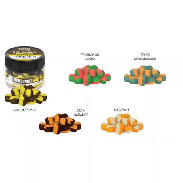 Feeder Competition FC Duo Dumbel Wafters appât pour hameçon, o8x12 mm, NBC, fromage, 15 g