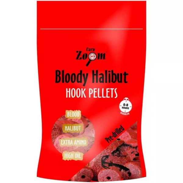 Carp Zoom CZ Pellet d'hameçon halibut à la fraise percé, 8 mm, fraise, poisson, 150 g