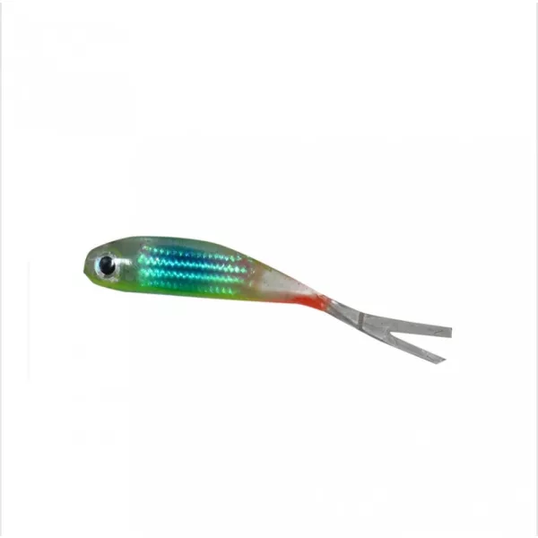 Predator Z PZ Offspring Tail Killer leurre souple avec arôme de poisson, 5 cm, bleu, rouge, 5 pièces