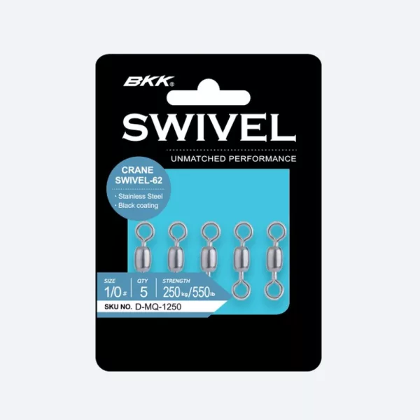 BKK Crane Swivel-62 (Acier inoxydable, Noir) 6# 10db/csomag Émerillon